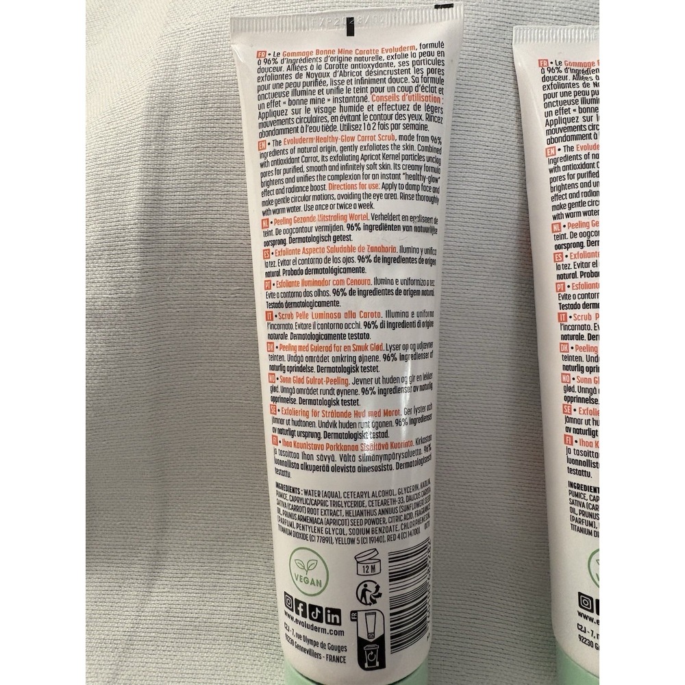 Evoluderm Gommage Bone Mine Carotte Soin Du Visage Face Care Carrot Glow Scrub - Picture 5 of 5